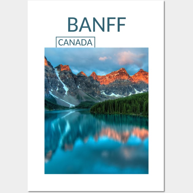 Banff Alberta Canada National Park Landscape Lake Gift for Canadian Canada Day Present Souvenir T-shirt Hoodie Apparel Mug Notebook Tote Pillow Sticker Magnet Wall Art by Mr. Travel Joy